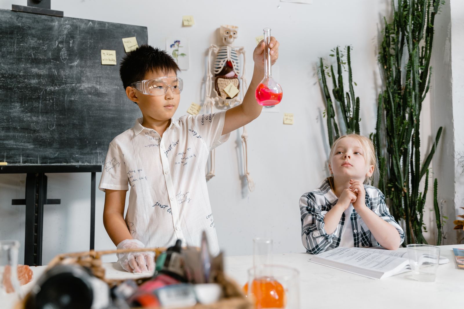 Students in an educational science laboratory